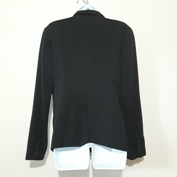 Black Women's Blazer ~A New Day~ Striped Inner Lining Faux Pockets Size 12 - Picture 4 of 6